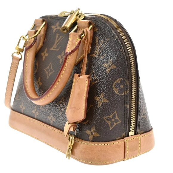 LOUIS VUITTON Alma BB 2Way Hand Bag Monogram Leather Brown Gold M53152 57EF638 - Picture 7 of 15